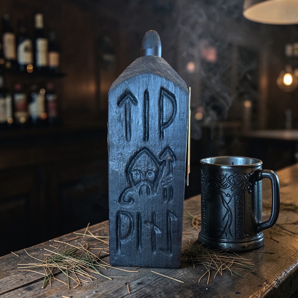 Rune Primitive Viking Bottle Tuesday Tiw Classic Days‎ of the Week Wood Carved